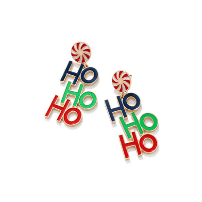 Candy "HOHOHO" Letter Creative Christmas Earrings