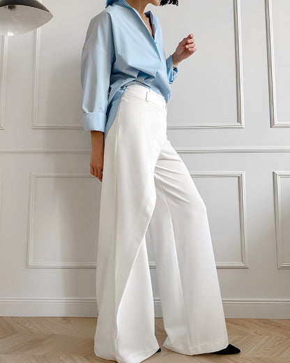 Casual Straight Leg Asymmetrical Pants