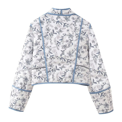 Ethnic Flower Print Reversible Jacket