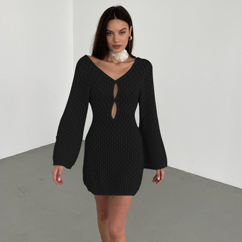 Knit Long Sleeve Vacation Knit Dress