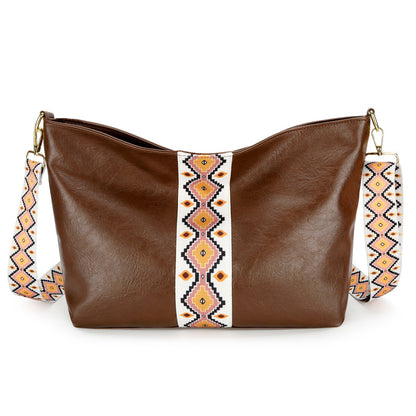 Bohemian European and American Retro Color Matching Crossbody Bag