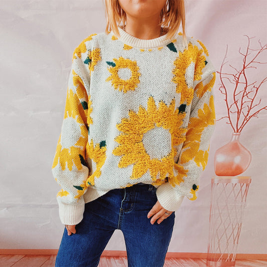 Sunny Bloom Oversized Knit Sweater