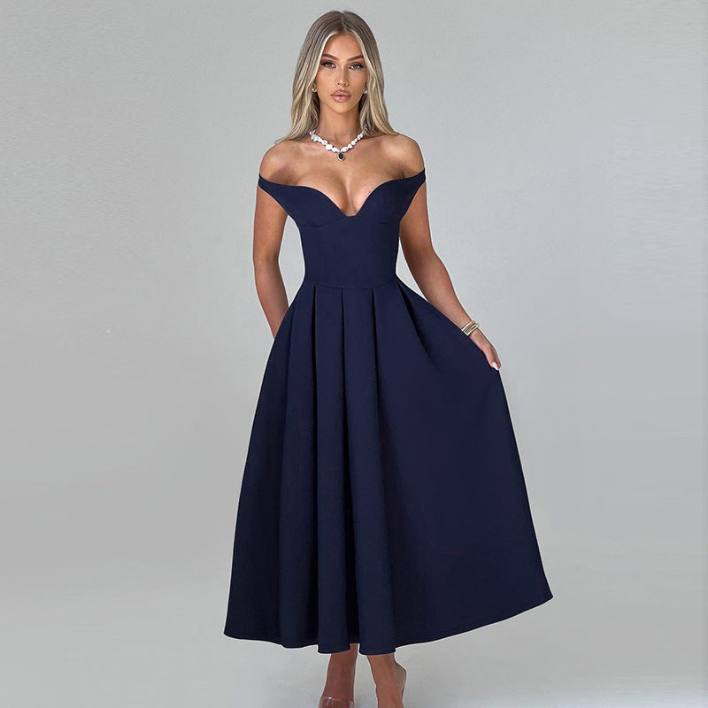 Elegant Off-The-Shoulder Backless Dress