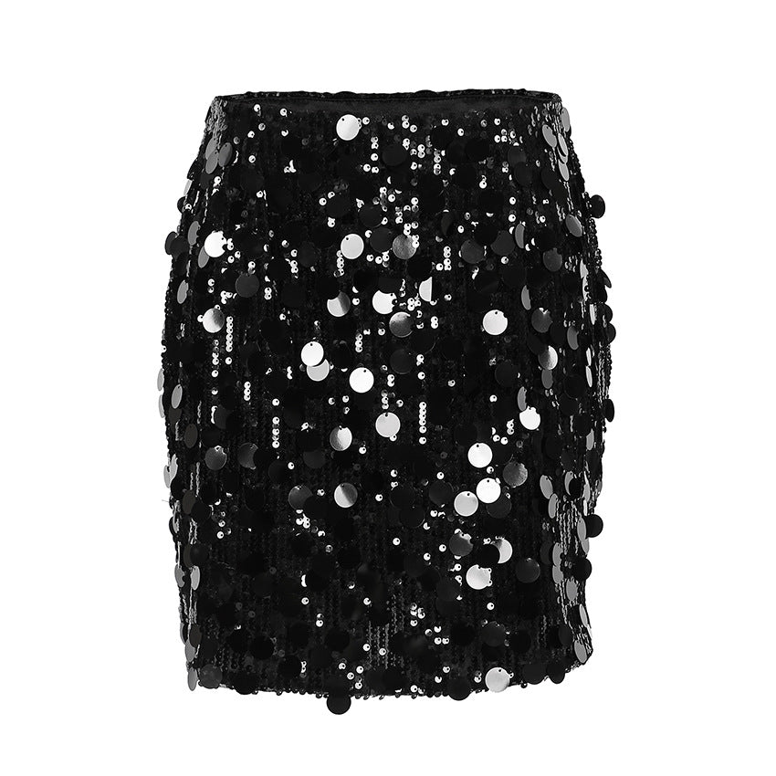 High Waist Round Large Sequin Skirt