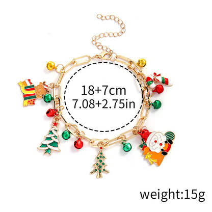 Christmas Alloy Snowflake Bell Pendant Bracelet