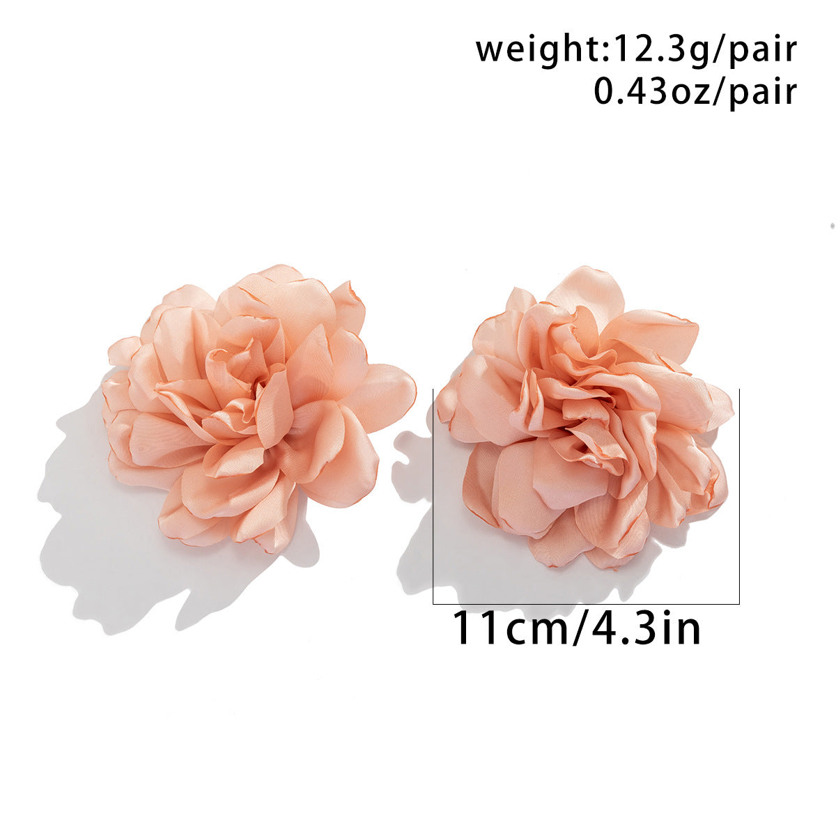 Oversized Fabric Flower Earrings