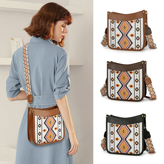 Vintage Cotton and Linen Printed Bohemian Handbag for Women