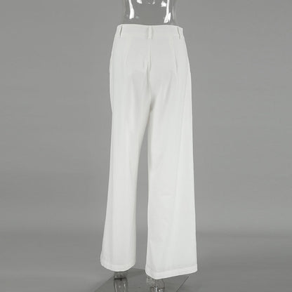 Cotton And Linen Casual High-Waisted Wide-Leg Pants