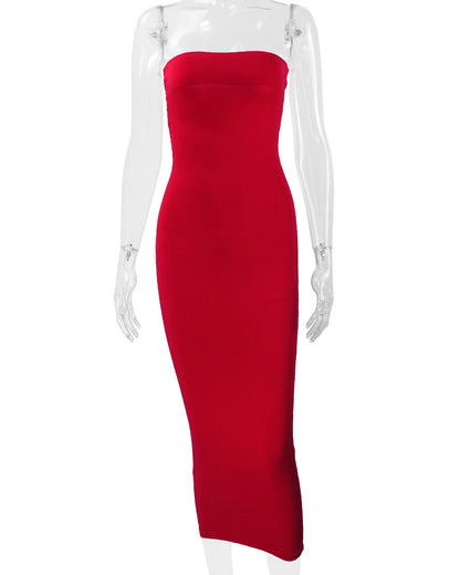 Slim-Fit Strapless Midi Dress