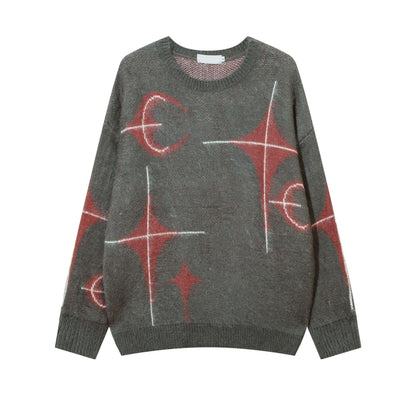 Star Moon Graphic Knitted Sweater