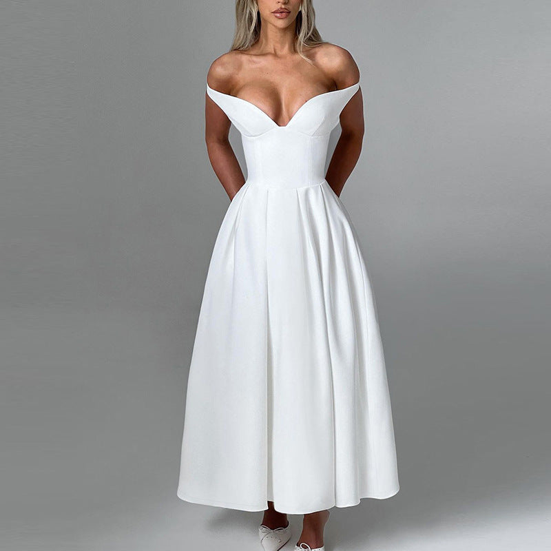 Elegant Off-The-Shoulder Backless Dress