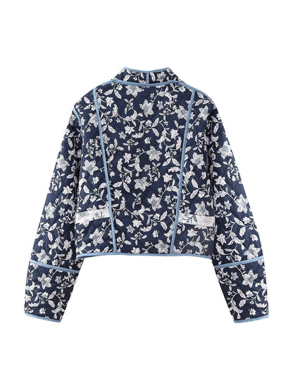 Ethnic Flower Print Reversible Jacket