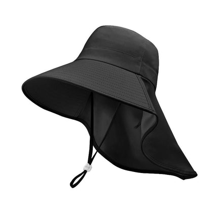 Women Outdoor Neck UV Protection Wide Brim Bucket Hat