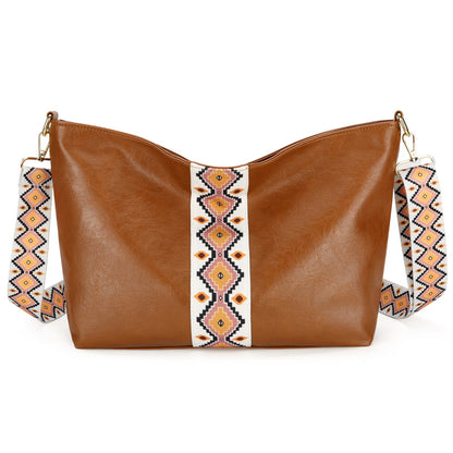 Bohemian European and American Retro Color Matching Crossbody Bag