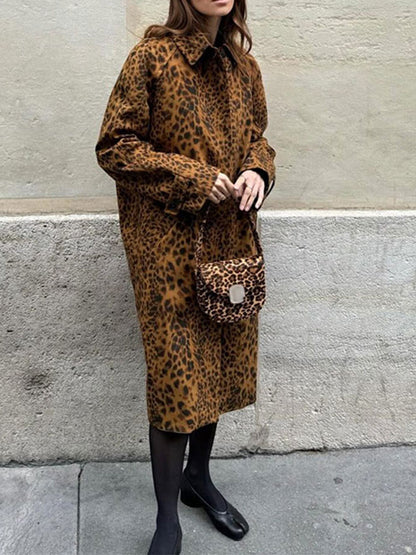 Irregular Leopard Print Coat