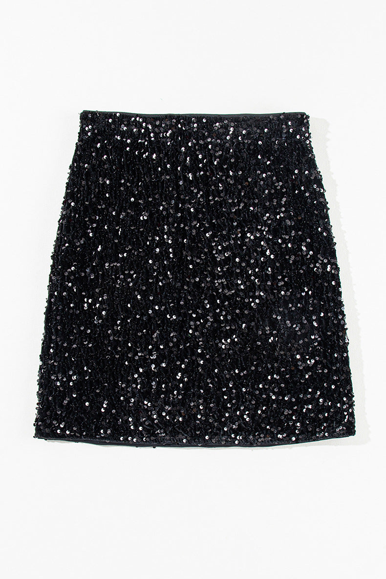 Slim Sequin Skirt