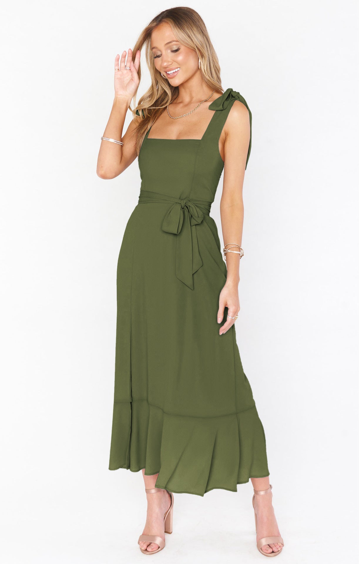 French Temperament High-Grade Split Midi Dress