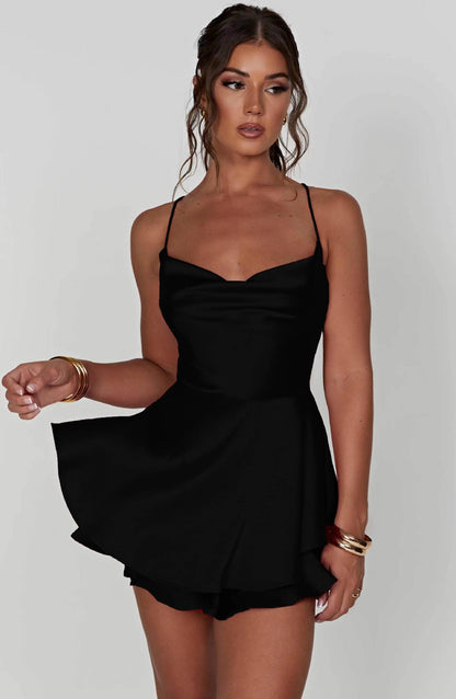 Sleeveless Backless Strappy Mini Dress