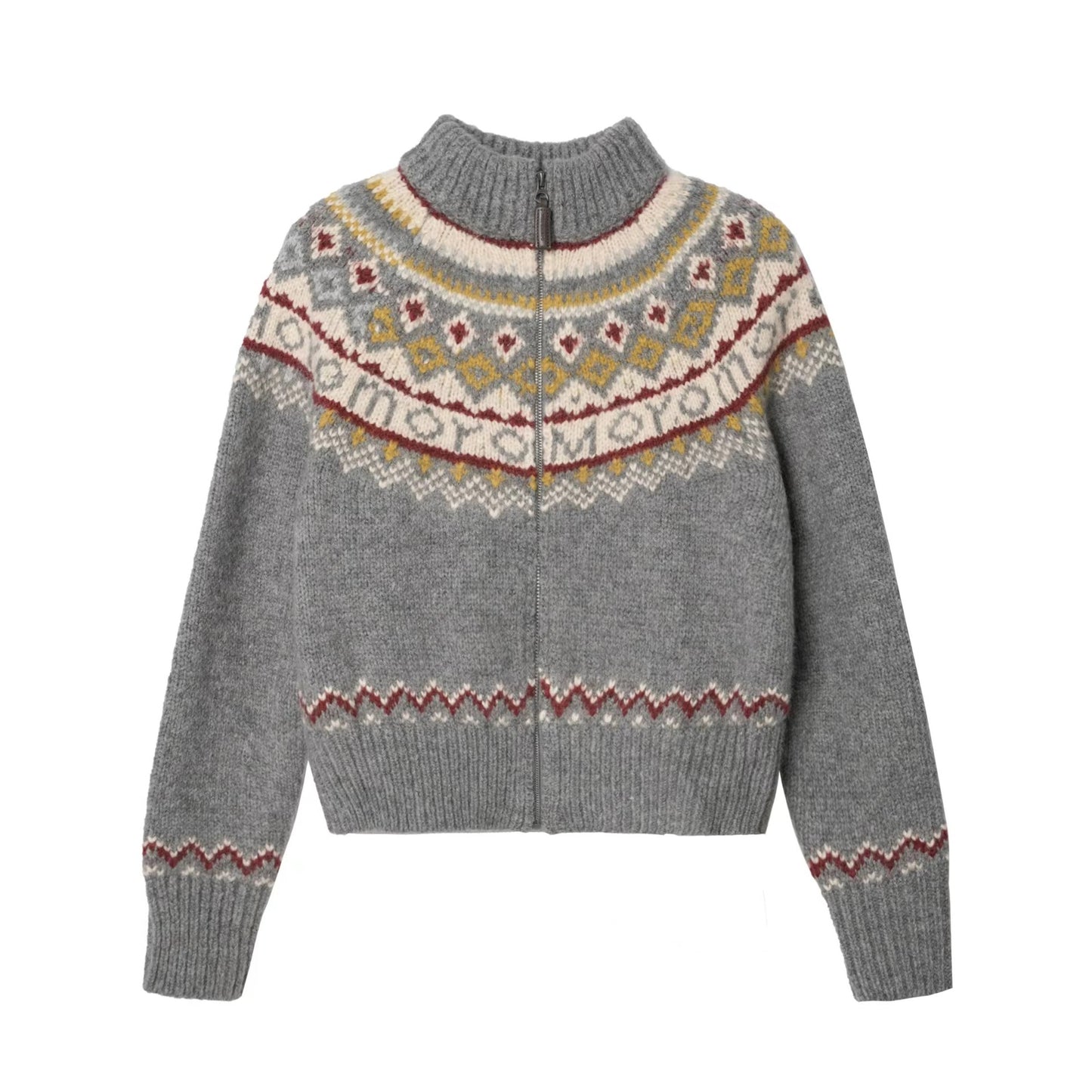 Fair Isle Vintage Pattern knit Cardigan