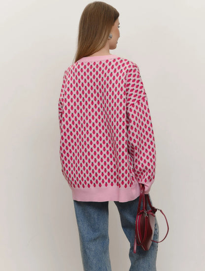 Casual Loose Cute Strawberry Knit Sweater