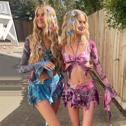 Tie Dye Fairy Crop and Skirt Set