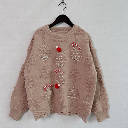 Plush Christmas Tree 3D Decorated Knit Sweater