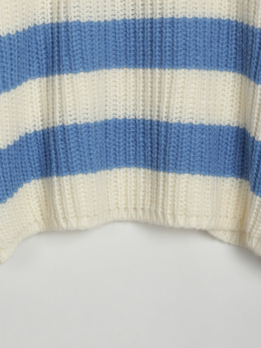 Loose V-neck Striped Knit Sweater