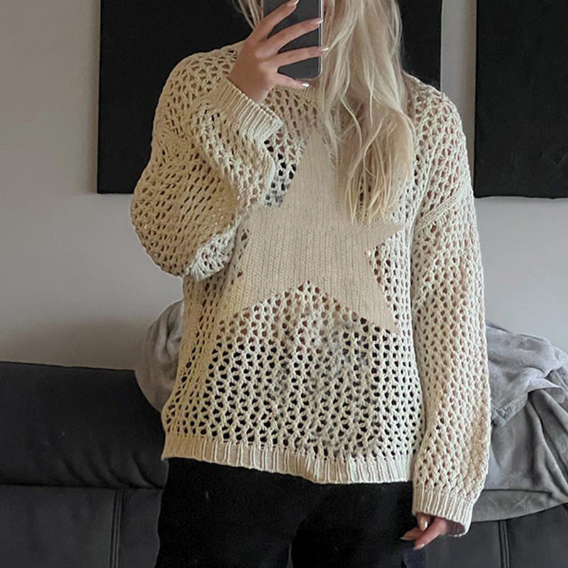 Star Hollow Knit Sweater