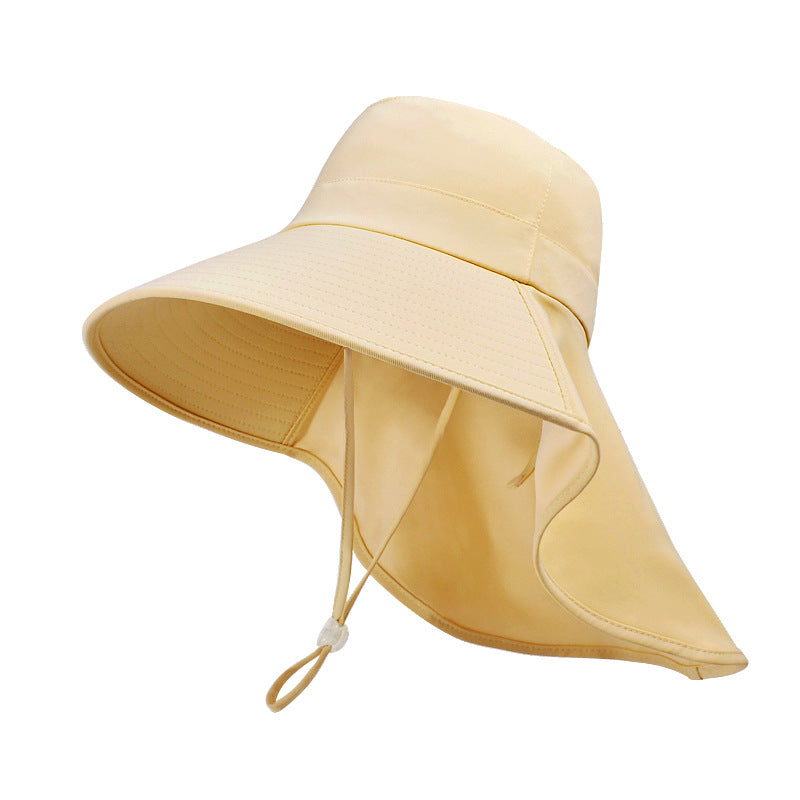 Women Outdoor Neck UV Protection Wide Brim Bucket Hat