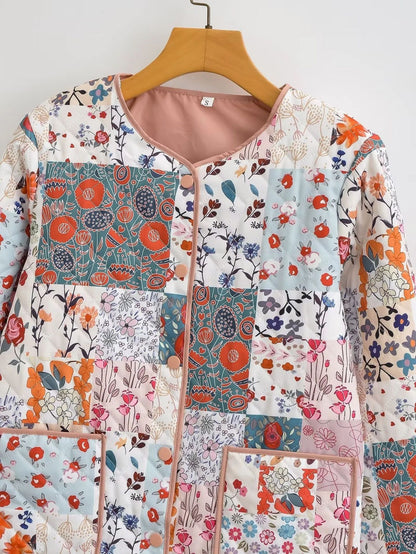 Patchwork Pattern Printed Jacket