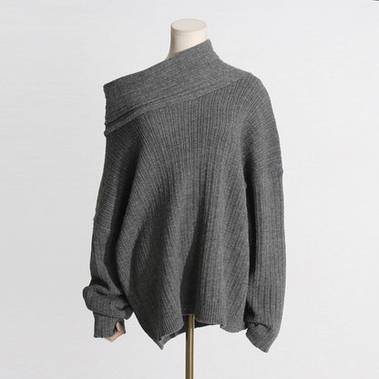 Oversized High Roll Knit Pullover