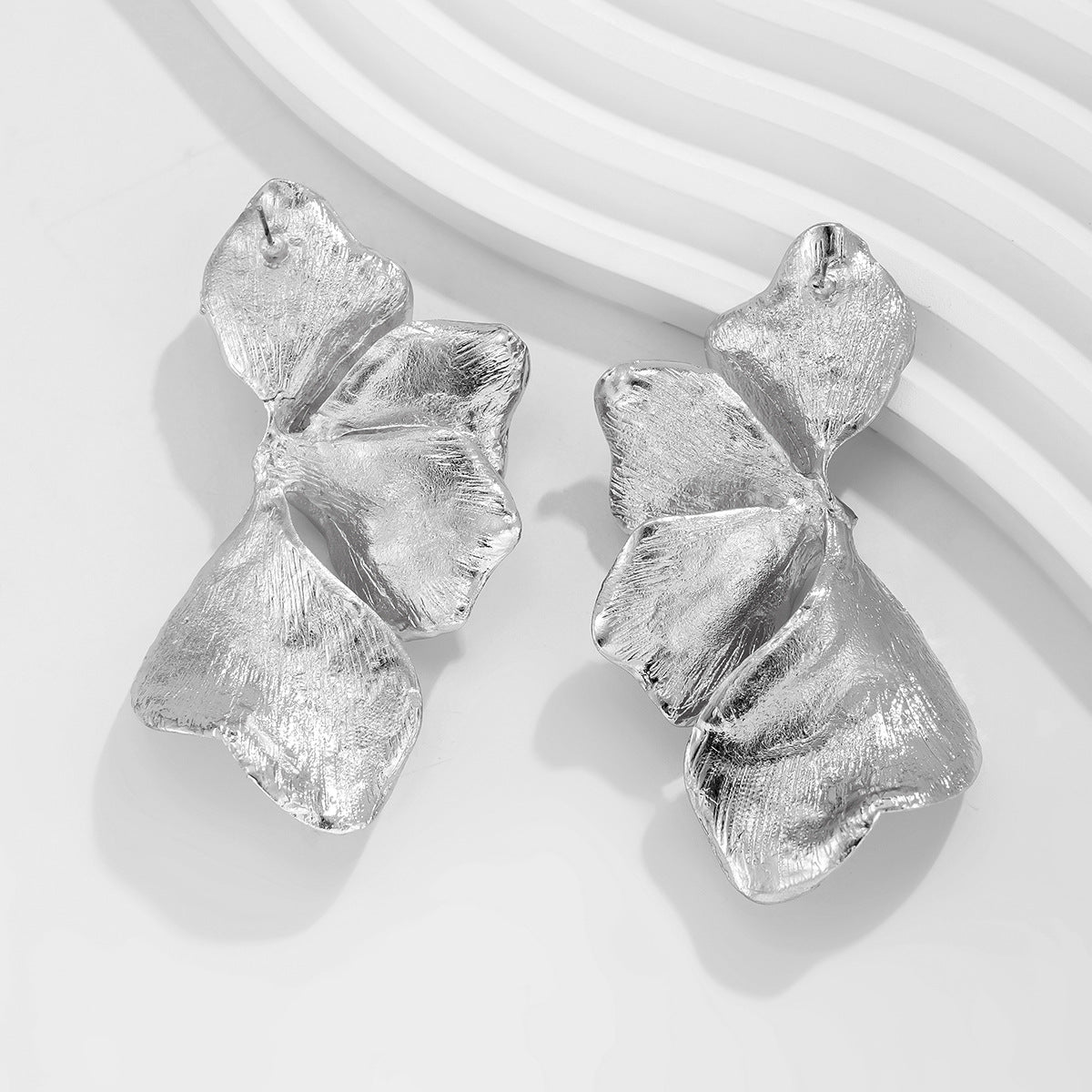 Metal Irregular Petal Earrings