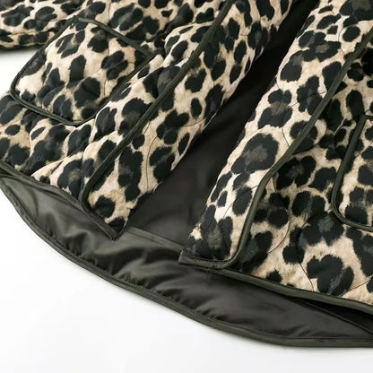 Leopard Print Quilted Jacket