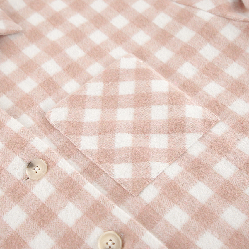 Pink Plaid Brushed Shirt