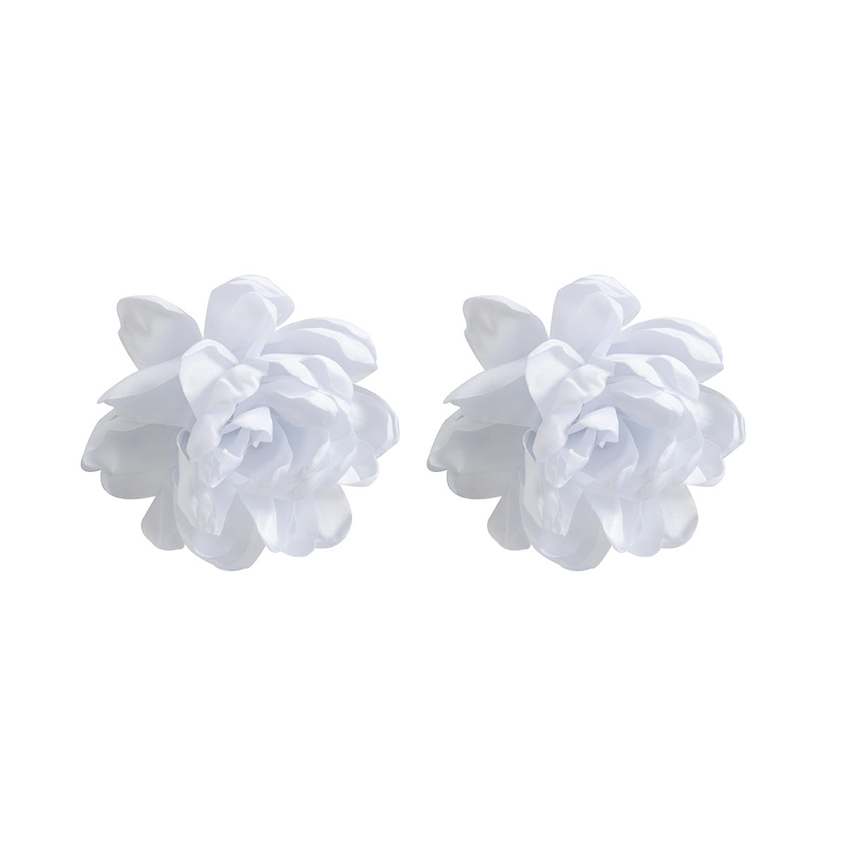 Oversized Fabric Flower Earrings