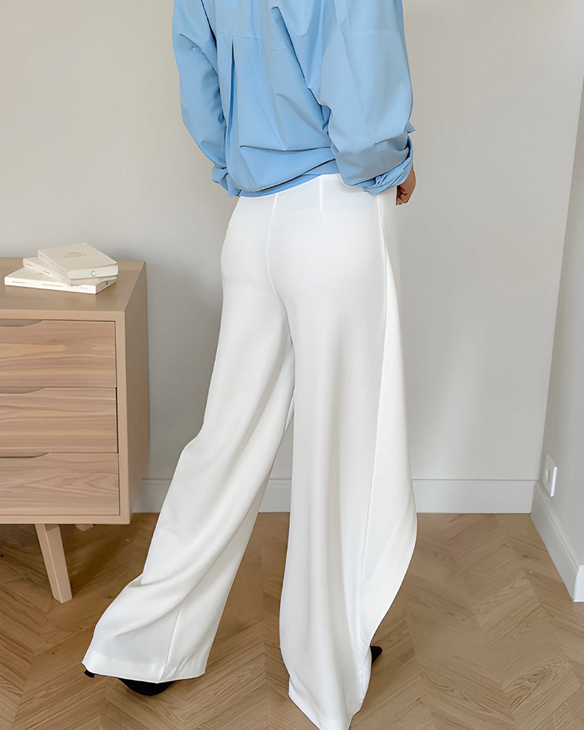 Casual Straight Leg Asymmetrical Pants