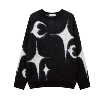 Star Moon Graphic Knitted Sweater