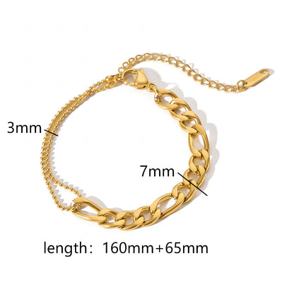 Gold Titanium Steel Chain Snake Bone Bracelets