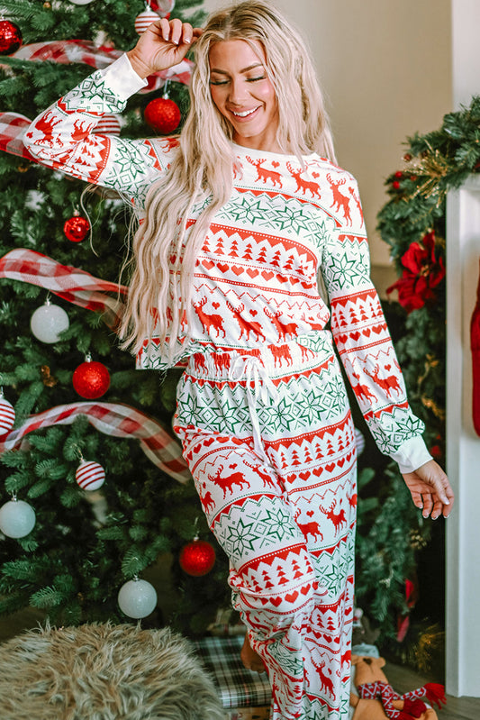 White Nordic Christmas Pajama Set