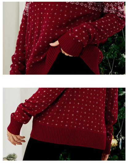 Christmas Snowflake Turtleneck Sweater