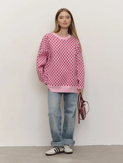 Casual Loose Cute Strawberry Knit Sweater