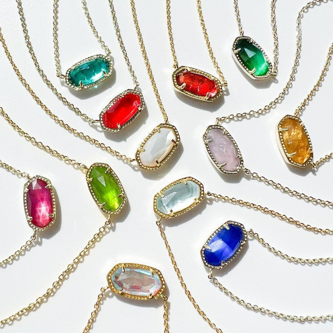 Oval Birthstone Pendant Necklace