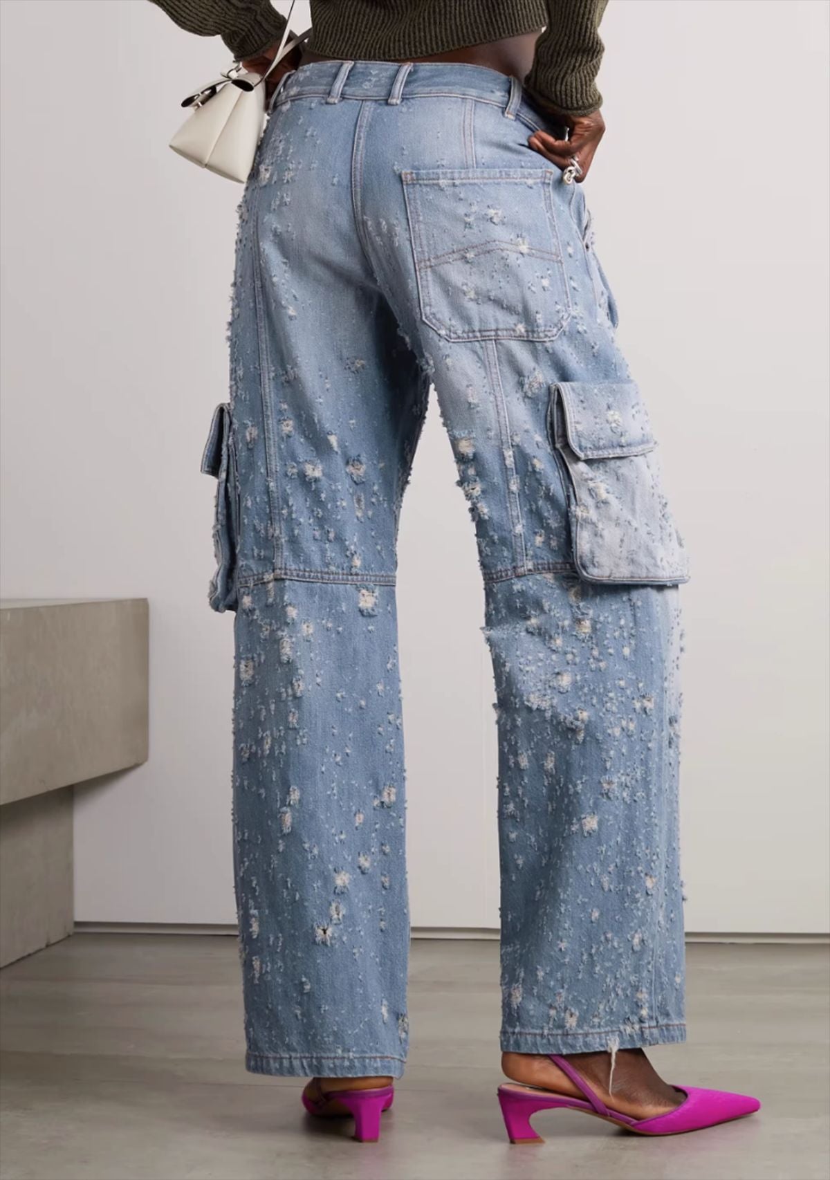 Frayed Denim Overalls