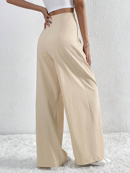 Pleated Loose Straight Leg Wide Leg Pants