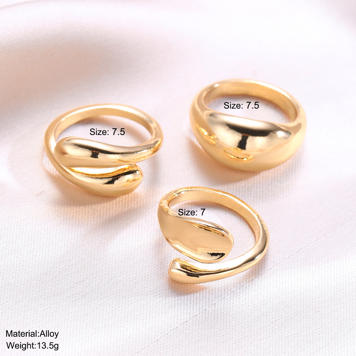 Irregular Lines Open Ring Set