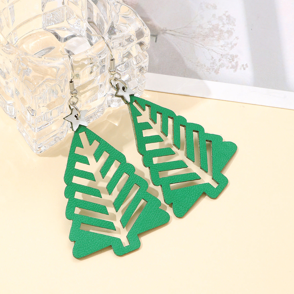 Hollow Christmas Tree Shaped Earrings