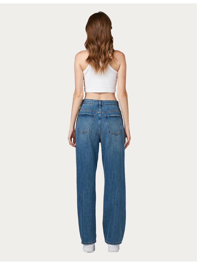 Mid-Waisted Straight Leg Jeans