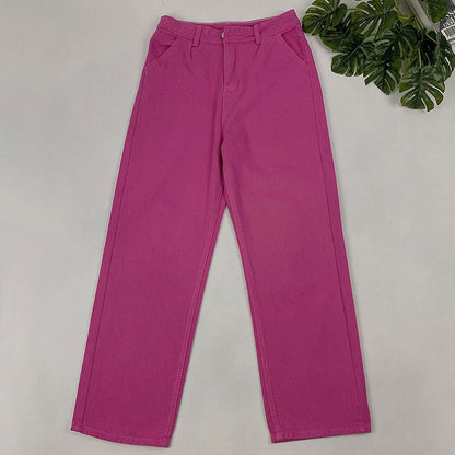 Rose High Waisted Straight Leg Wide Leg Pants