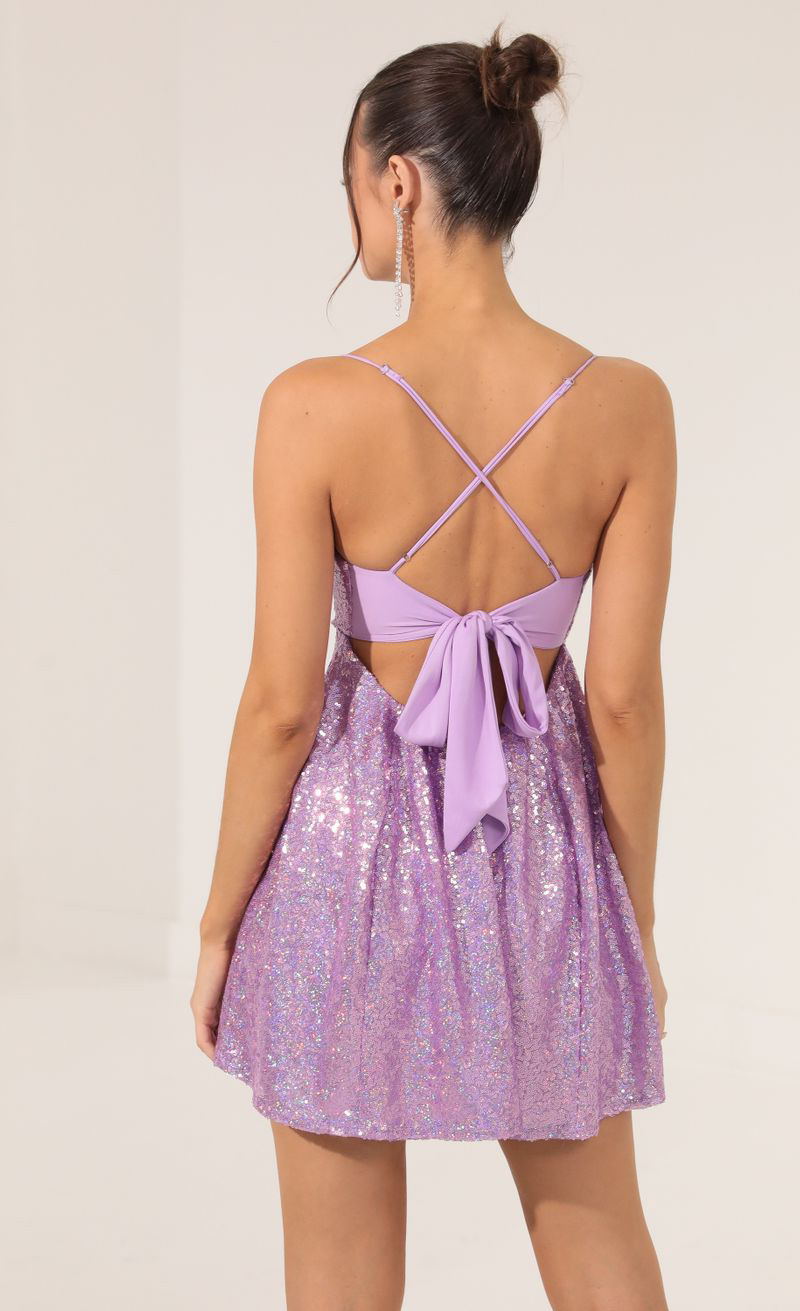 Strappy Bow Sequin Mini Dress