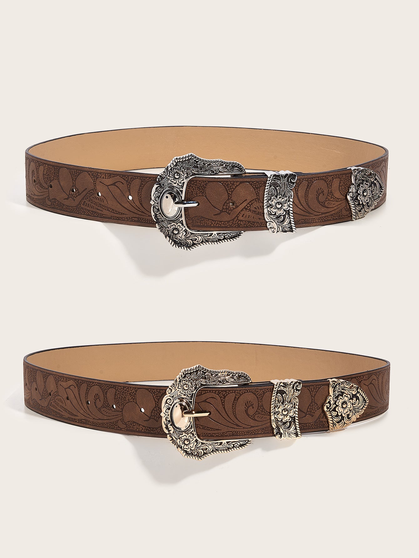 Cowboy Vintage Carved Leather Belt